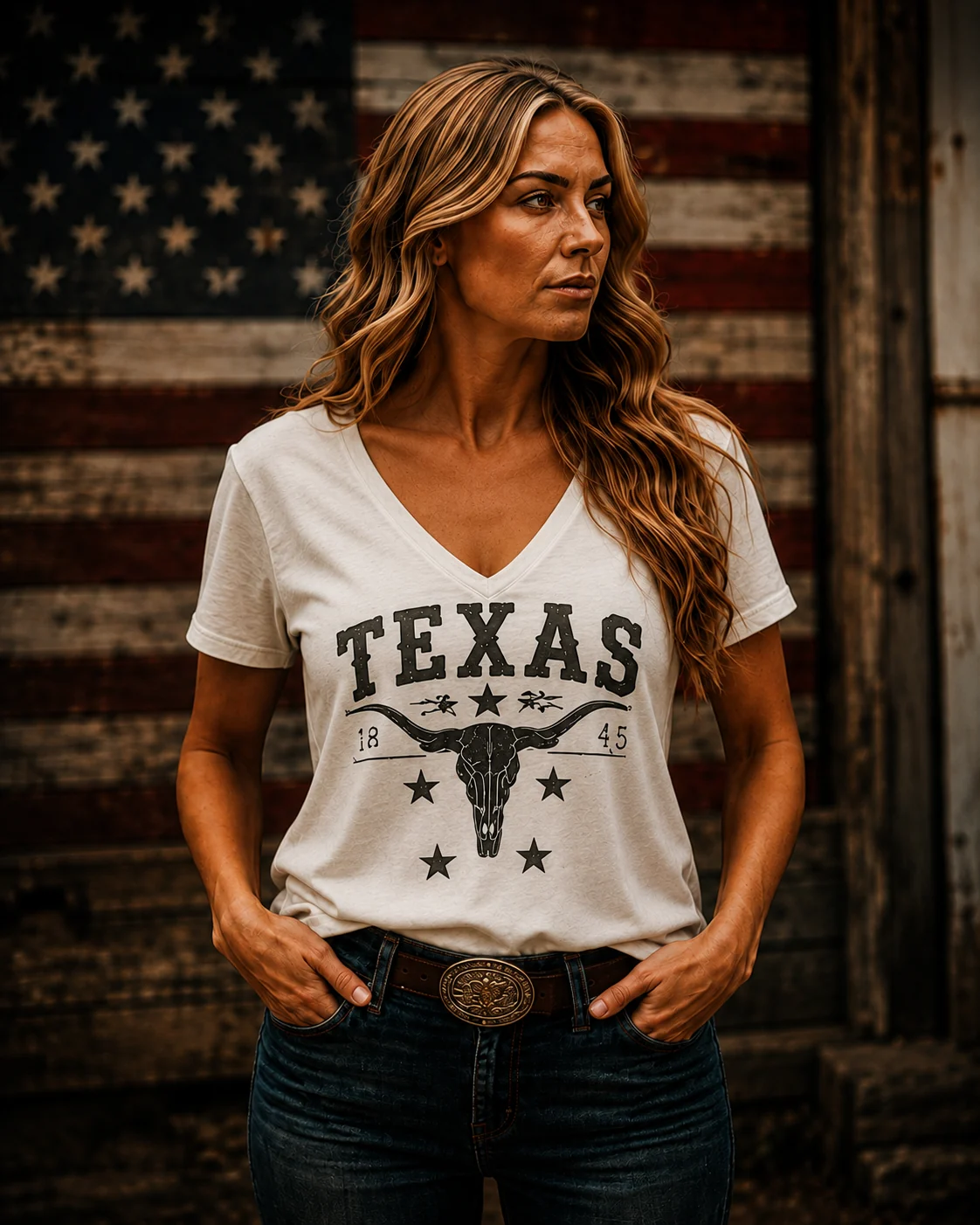 Women’s relaxed v-neck Texas 1845